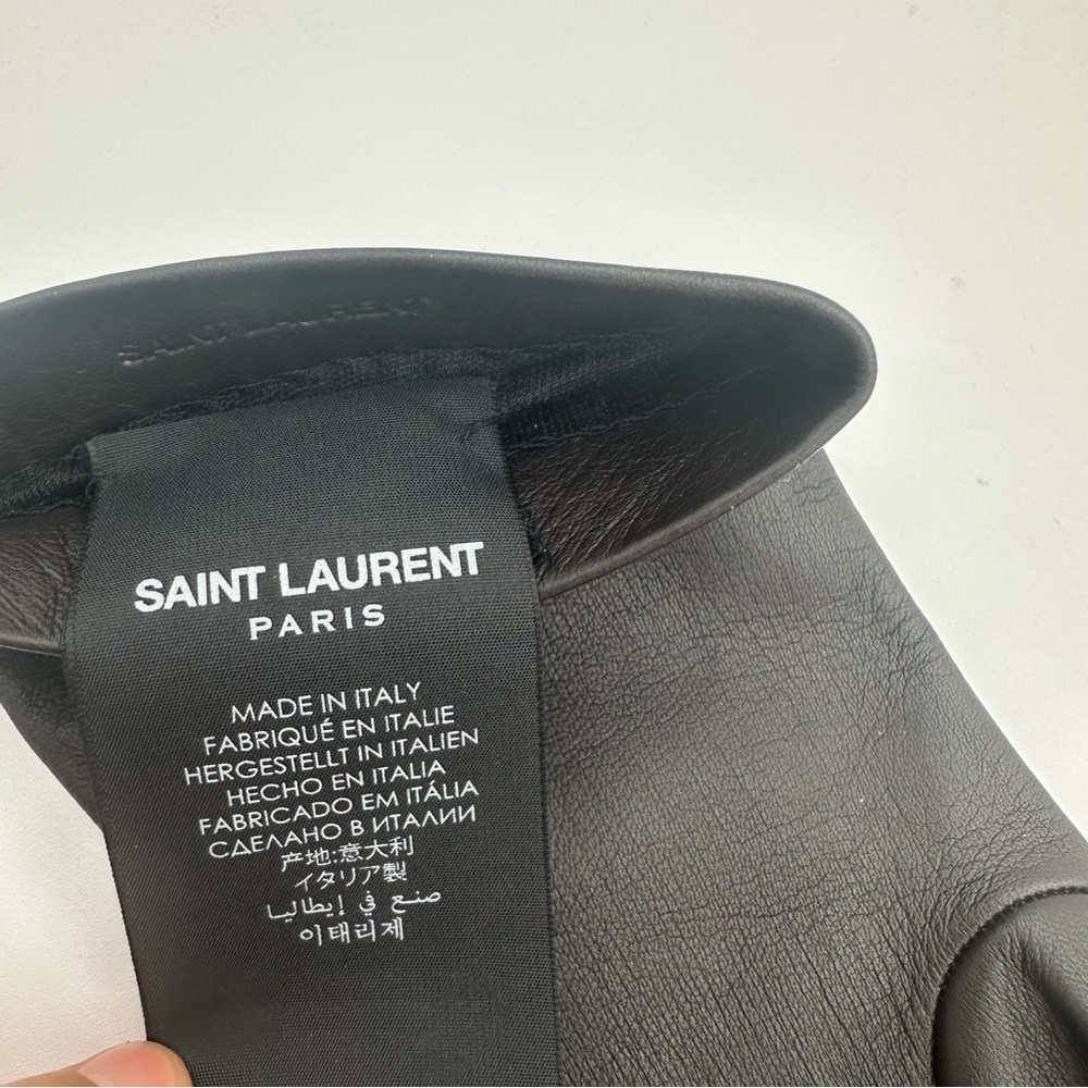 Saint Laurent Leather Long Gloves - Picture 6 of 8